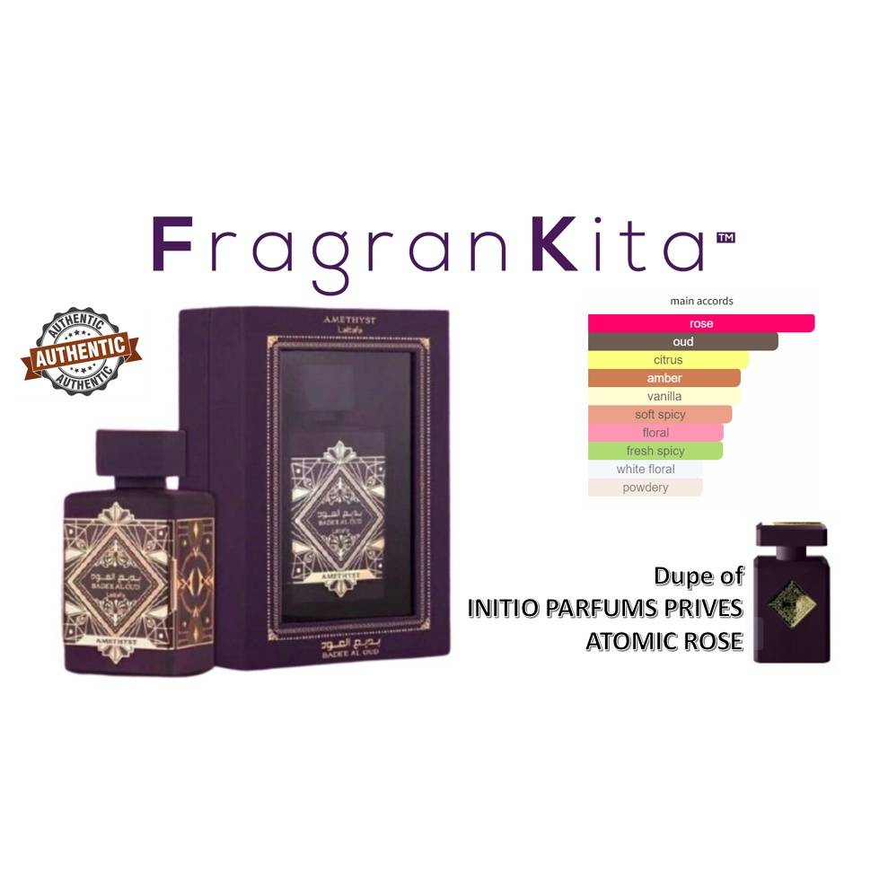 Lattafa Badee Al Oud Amethyst 100 ml EDP [dupe of Initio Atomic Rose]